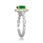 1.00ct Oval Cut Emerald and Diamond Ortiano Ring RKK3511726 top side view photo