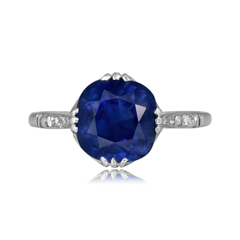 Art Deco 6.29ct Burma Sapphire Talsano Ring, Circa 1930