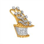 intricate openwork white and yellow gold diamond Manduria Brooch 15331VB SV