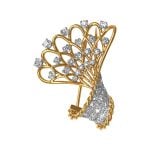 old cut diamond yellow and white gold openwork Manduria Brooch 15331VB TV