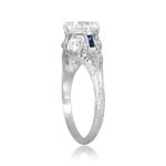 Art Deco 1.74ct old European diamond platinum sapphire Calciano Ring 16028 TSV
