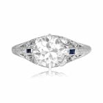Art Deco 1.74ct old European cut diamond platinum filigree Calciano Ring 16028 TV