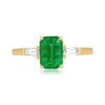 1.40ct emerald cut emerald yellow gold diamond accent Fellari Ring 16052 TV