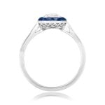 1.01 carat Emerald Cut Diamond platinum Halo Atwood Ring SV
