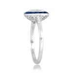 1.01 carat Emerald Cut Diamond Sapphire Halo Atwood Ring 16070 TSV