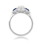 1.01ct cushion cut diamond platinum halo Levant Ring 16078 SV