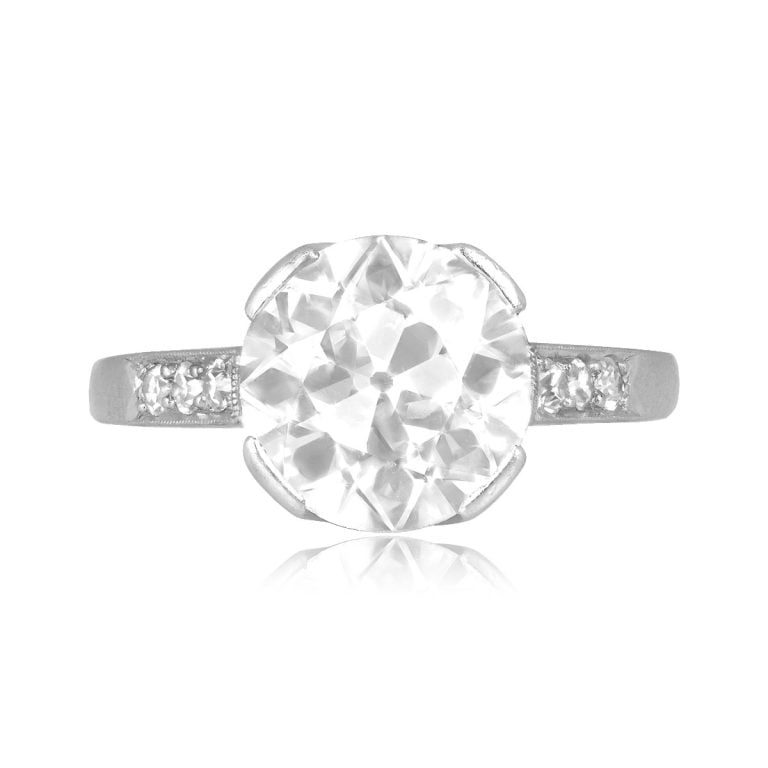 Art Deco 2.70ct Old European Diamond Tarsia Ring, Circa 1930