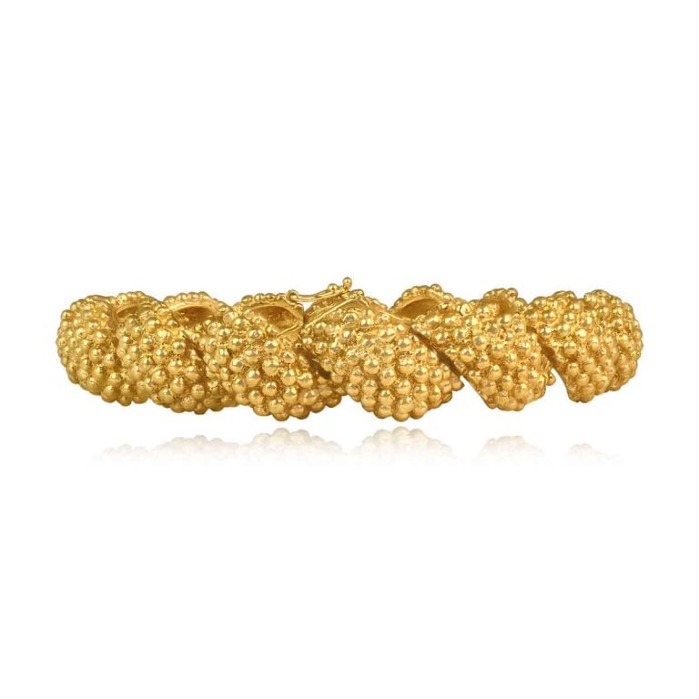 Tiffany & Co. Italian Textured Yellow Gold Bracelet