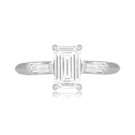 Vintage 1.23ct emerald cut diamond platinum Truckton Ring 16118 TV