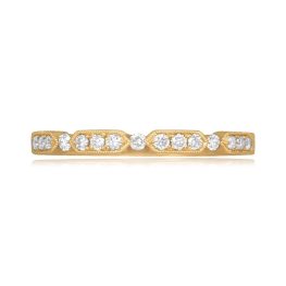 0.21 carat total round brilliant diamond yellow gold Atessa Band 16121