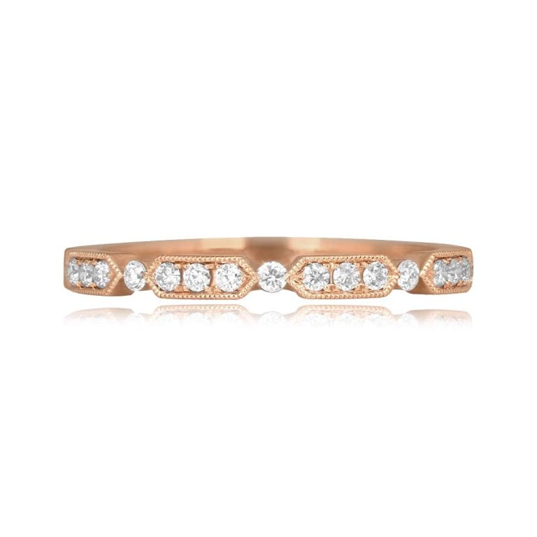 Diamond Half Eternity Rose Gold Selva Band 2.1mm