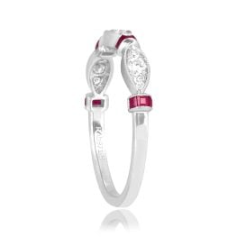 Diamond and Ruby Platinum Filetto Band 3.1mm 16131 TSV