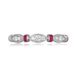 diamond and ruby half eternity platinum Filetto Band 16131 TV