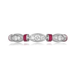 diamond and ruby half eternity platinum Filetto Band 16131 TV