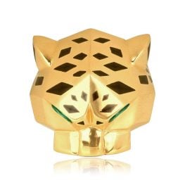 Italian black enamel and garnet panther Atienza Ring 16143 TV