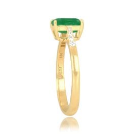1.06ct Emerald Cut Emerald and Diamond Panaia Ring 16153 TSV