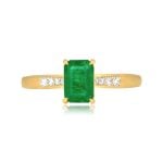 1.06 carat emerald cut emerald yellow gold Panaia Ring 16153 TV