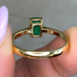 1.06ct Emerald Cut Emerald and Diamond Panaia Ring 16153 Hand Photo 6