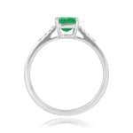 1.07ct Emerald cut emerald Platinum Mantineo Ring 16154 SV
