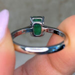1.07ct Emerald and Diamond Platinum Mantineo Ring 16154 Hand Photo 6