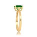 1.04ct Emerald cut emerald Yellow Gold Pereto Ring TSV