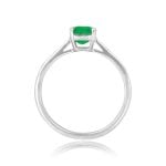 1.10ct Emerald cut emerald Platinum Percile Ring
