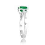 1.10ct emerald cut Emerald Platinum Percile Ring 16156 TSV