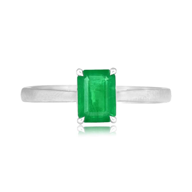 1.10ct Emerald Platinum Percile Ring