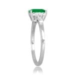0.99ct Emerald cut emerald platinum accent Mileto Ring 16157 TSV