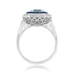 1.36ct Aquamarine Double Halo Fonte Ring & Pendant 16159 SV