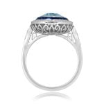 1.84ct Aquamarine Double Halo Frasso Ring & Pendant 16160 SV