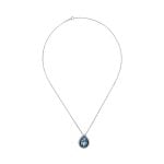 1.84ct pear shaped aquamarine platinum and gold halo Frasso Pendant 16160 Necklace TV