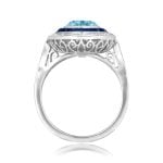 1.85ct Pear Shape Aquamarine Double Halo Lucito Ring & Pendant 16161 SV