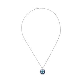 2.01ct cushion cut aquamarine double halo sapphire and diamond Martano Ring & Pendant 16162 Necklace TV