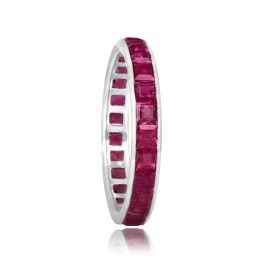 Art Deco care cut Ruby Platinum Eternity Serrano Band 16116 TSV