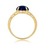 vintage oval cut lapis yellow gold carved Scalera Ring 16171 SV