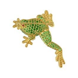 Vintage Tsavorite, Yellow Diamond and Ruby Frog Arizona Brooch 16179 BV