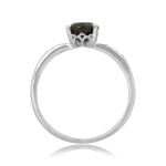 1.24ct oval cut smoky quartz platinum diamonds Monroy Ring 16182 SV