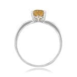 1.32ct oval cut citrine stone platinum diamond shoulder Machio Ring 16183 SV
