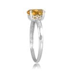 1.32 carat oval cut citrine stone platinum diamond shoulder Machio Ring 16183 TSV