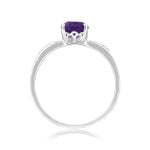1.32 Carat oval cut amethyst platinum diamond shoulder Amares Ring 16184 SV