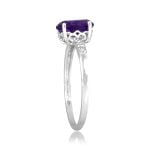1.32ct oval cut amethyst platinum diamond shoulder Amares Ring 16184 TSV