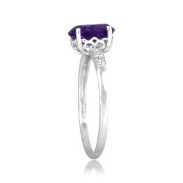 1.32ct oval cut amethyst platinum diamond shoulder Amares Ring 16184 TSV
