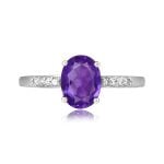 1.32 carat oval cut amethyst white gold Amares Ring 16184 TV