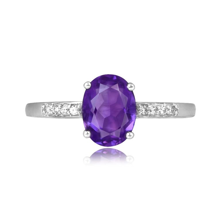 1.19ct Amethyst and Diamond Amares Ring