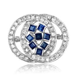 care cut sapphire and diamond white gold Colorno Brooch/Pin 16193 TV