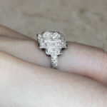 Side Finger View Diamond with Hand Engravings on Shank f4 16199