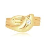Victorian round diamond 18k yellow gold snake Teresa Ring 16204 TV