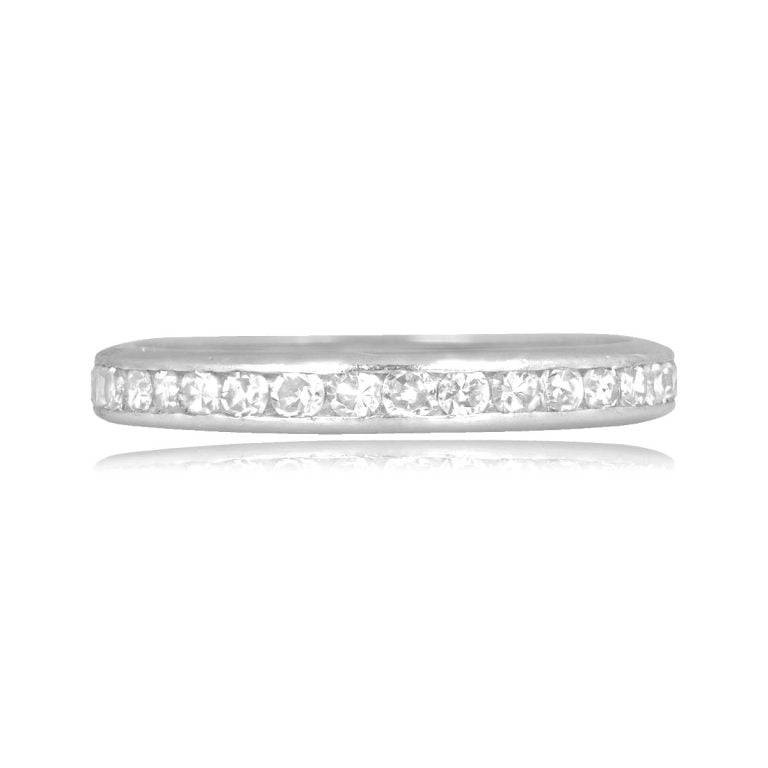 Vintage Platinum Diamond Alloza Band, Circa 1950 2.65mm