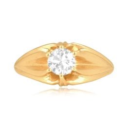 victorian era 0.60ct old European cut diamond yellow gold Ridgelawn Ring 16211 TV